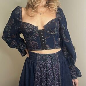 NWT urban outfitters denim corset crop top